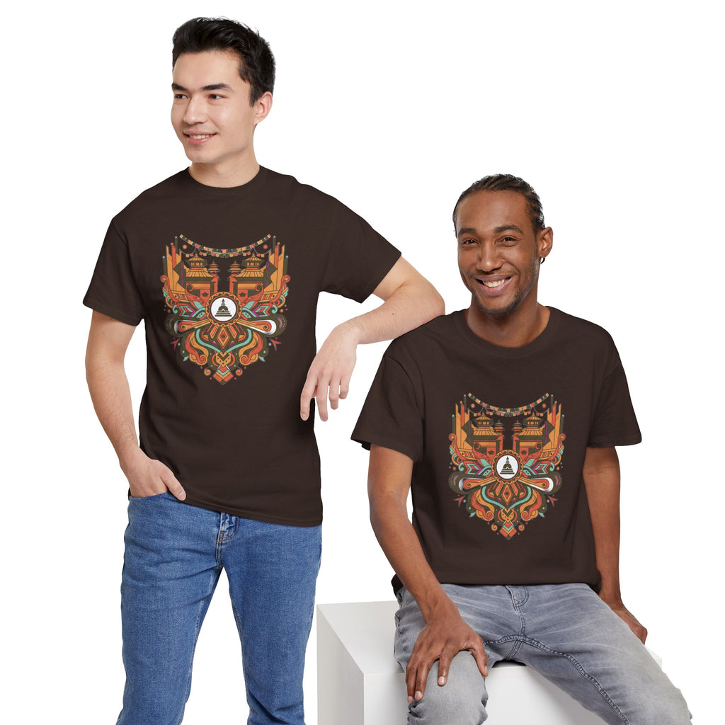 Mandala Cityscape Tee — Boho Urban Art Graphic T-Shirt