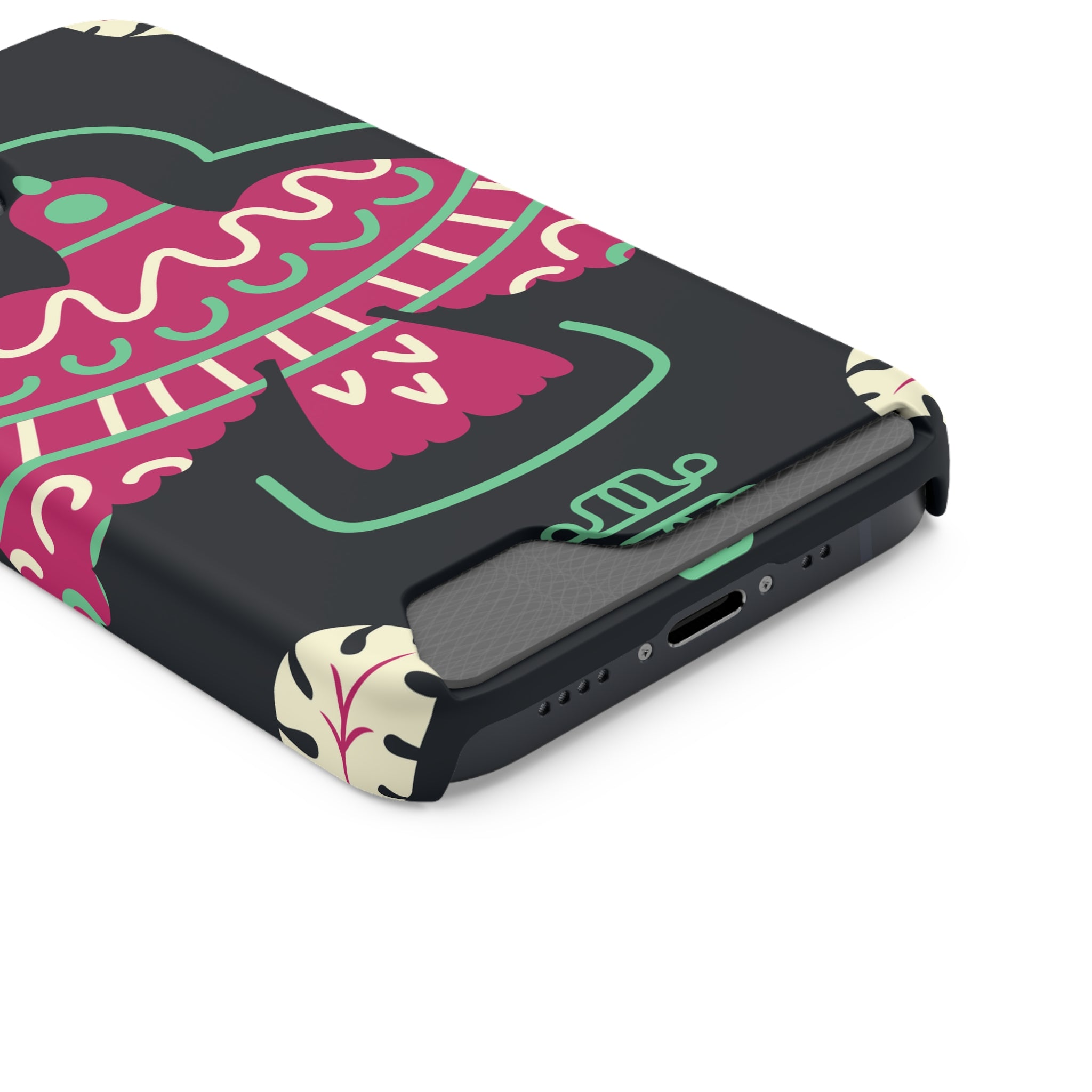 Vibrant Phone Case with Card Holder, Stylish Phone Accessory, Colorful Gift for Her, Boho Phone Cover, Trendy Mobile Case