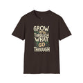 T-Shirt — Floral 'Grow Slow, Go Through' Inspirational Graphic Tee