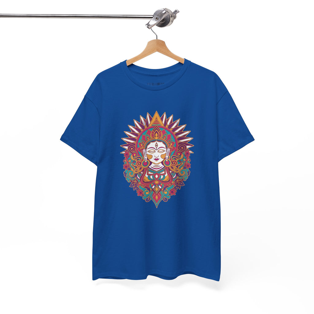 Spiritual Goddess Sun Mandala Tee — Colorful Boho Yoga T‑Shirt
