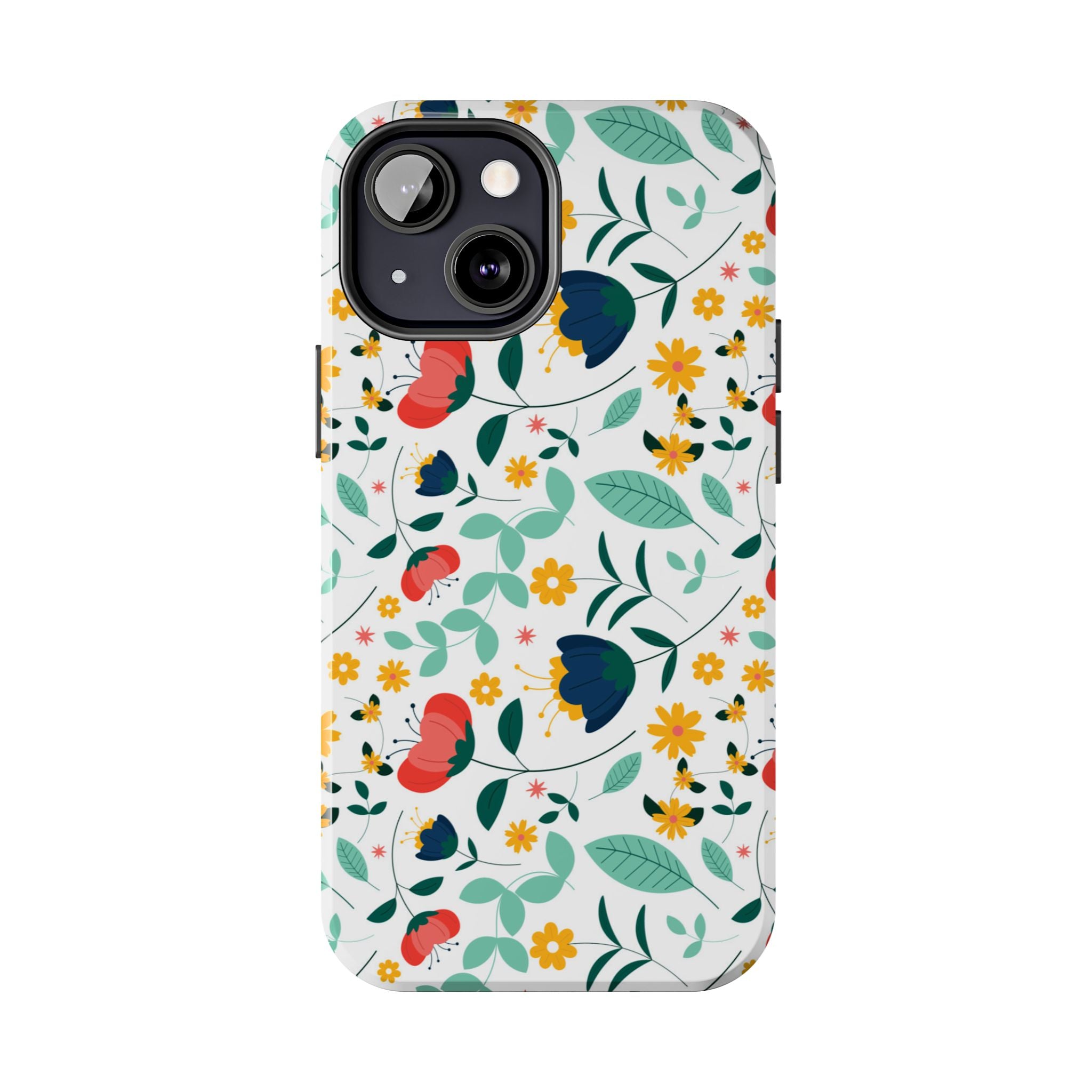 Floral Pattern Tough Phone Case — Colorful Spring Flowers Phone Cover