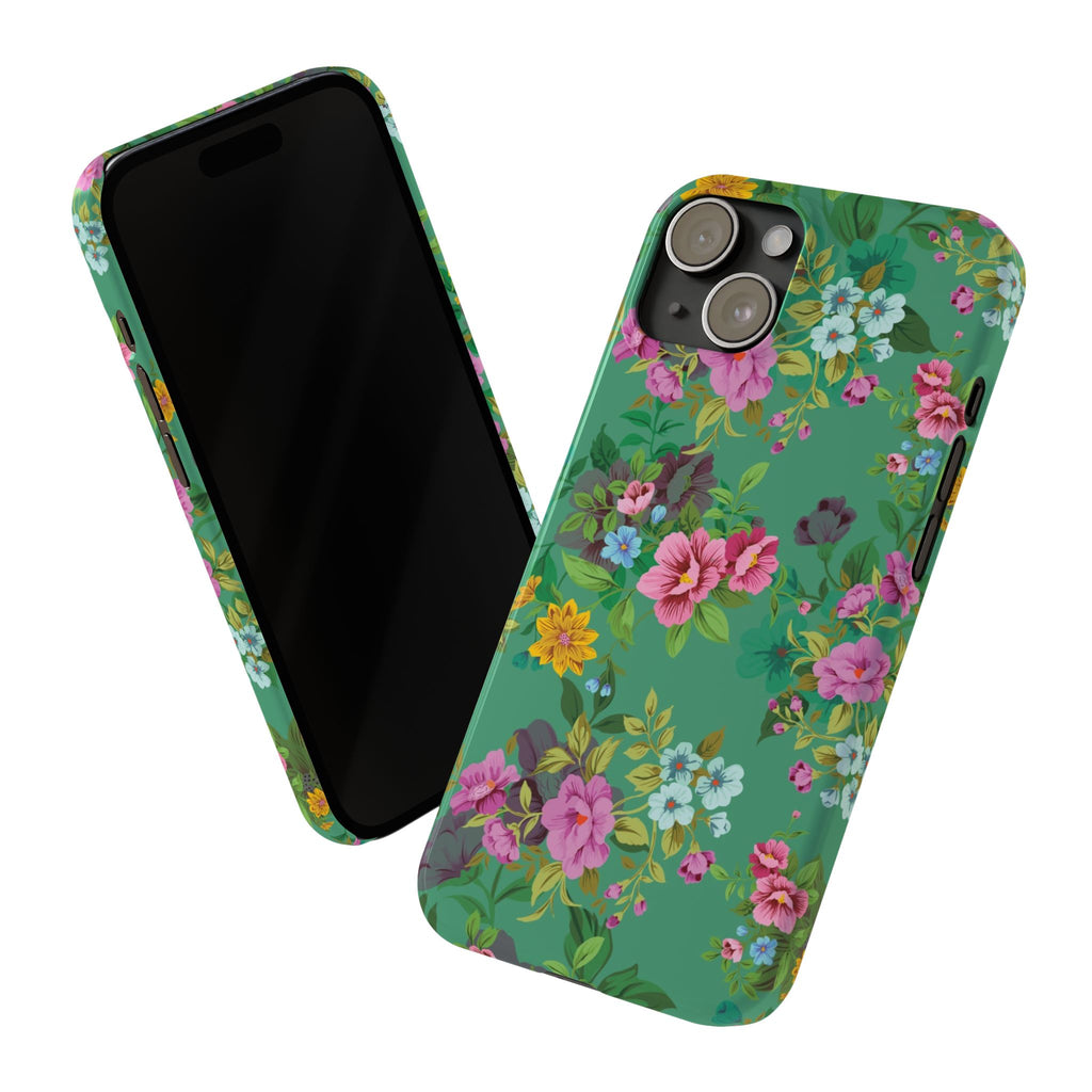 Floral Slim Phone Case - Cute Botanical Design, Gift for Spring, Nature Lovers, Customizable Phone Cover, Trendy Accessories, Flower Power