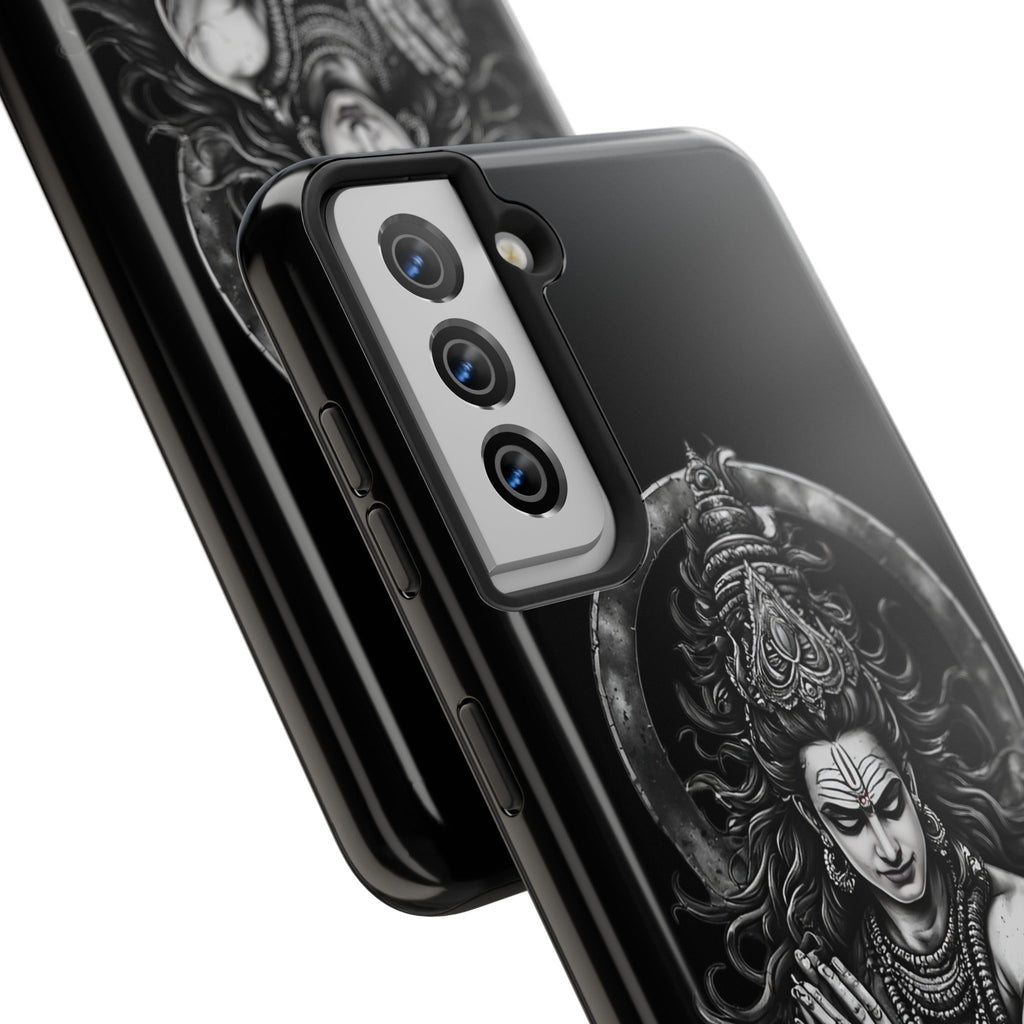 Shiva Tough Phone Case — Black Protective Hindu Deity Design