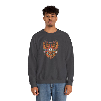 Vintage Tribal Fox Sweatshirt — Geometric Forest Animal Crewneck