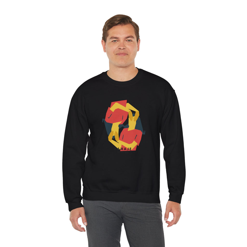 Abstract Flamingo Geometric Crewneck Sweatshirt