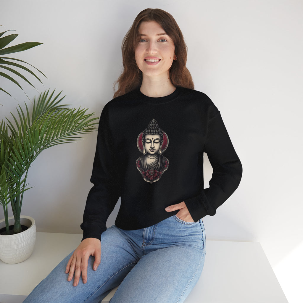 Buddha Lotus Crewneck Sweatshirt — Tranquil Meditation Graphic