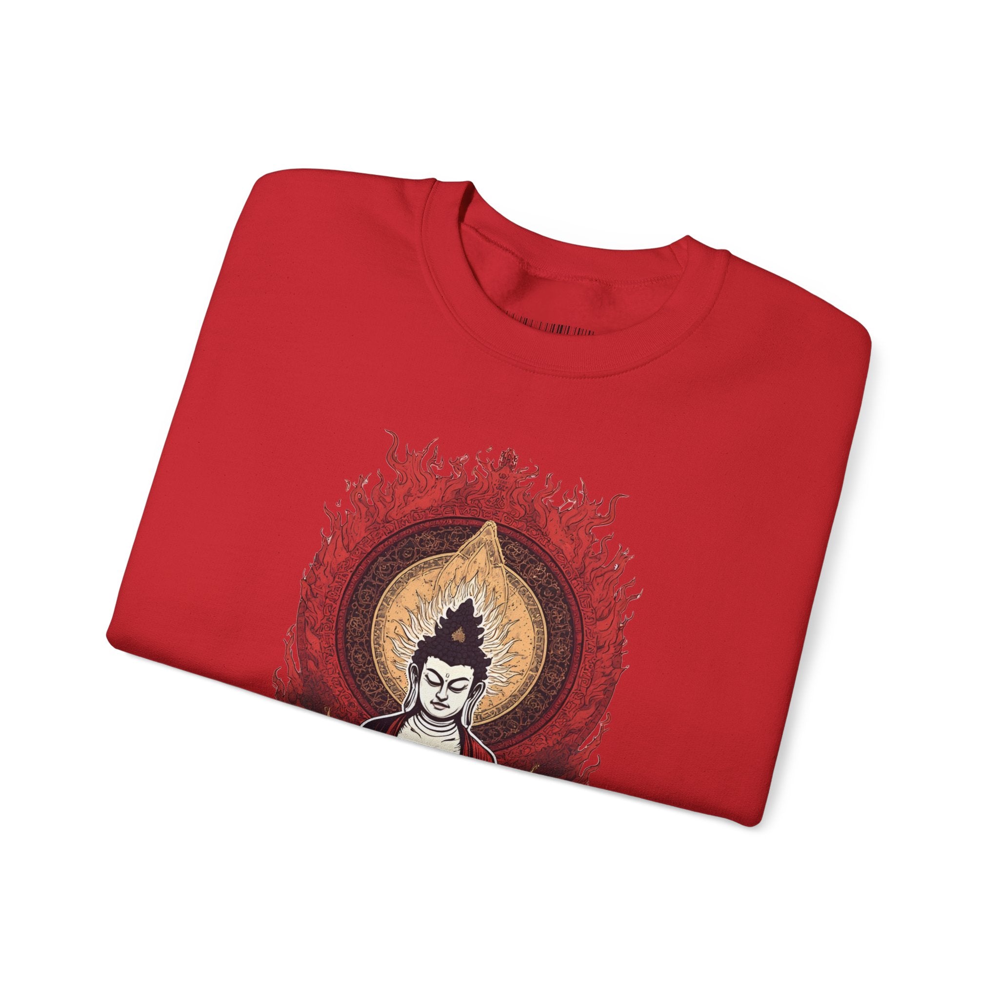 Buddha Lotus Flame Crewneck Sweatshirt