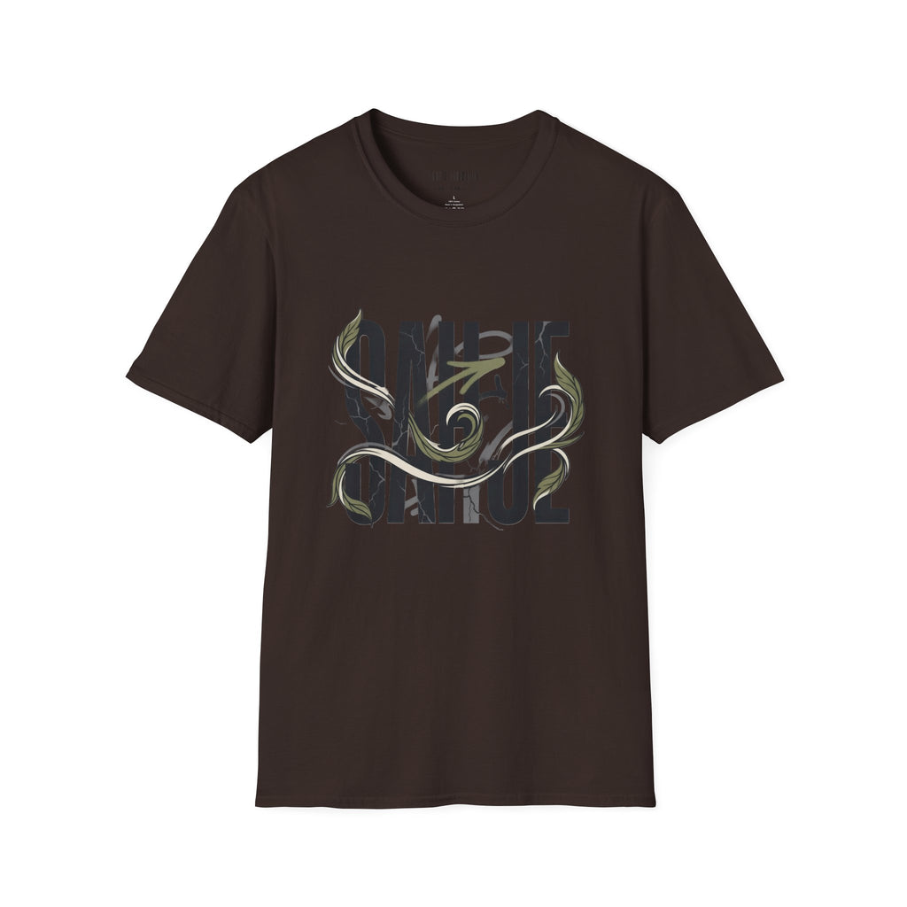 Saurus Graphic T-Shirt — Retro Block Lettering with Snake Illustration