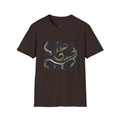 Saurus Graphic T-Shirt — Retro Block Lettering with Snake Illustration