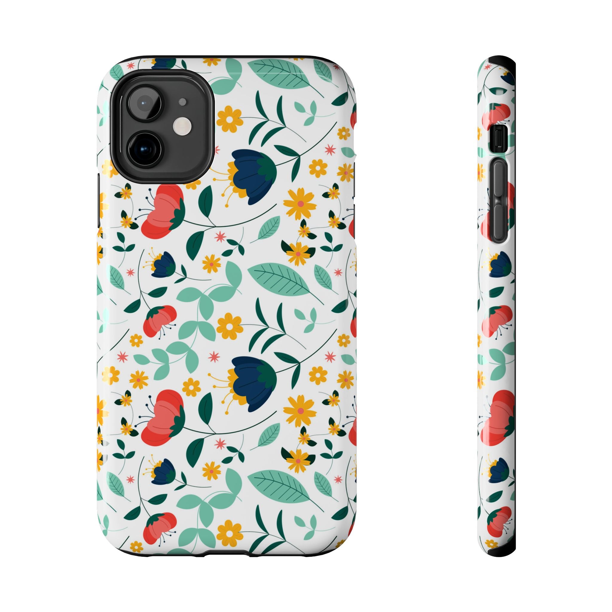 Floral Pattern Tough Phone Case — Colorful Spring Flowers Phone Cover
