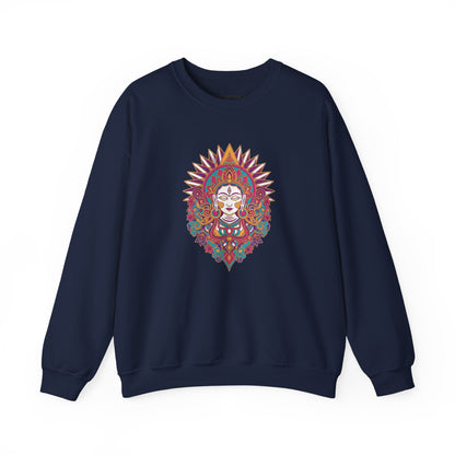 Crewneck Sweatshirt — Colorful Mandala Goddess Graphic