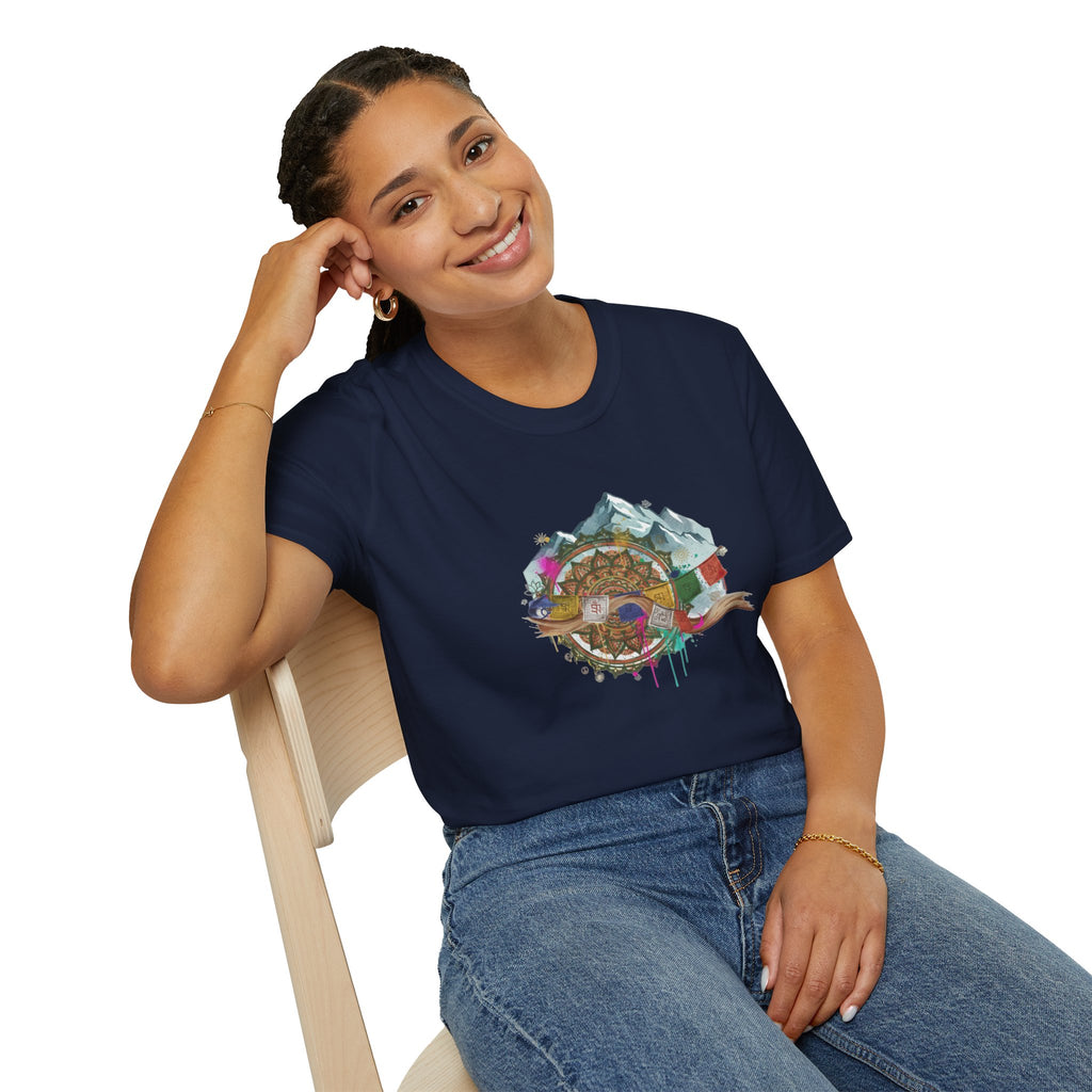 Adventure Turtle Graphic T-Shirt — Mountain Shell Nature Art Tee