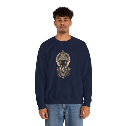 Elephant Mandala Crewneck Sweatshirt — Spiritual Indian-Inspired Graphic