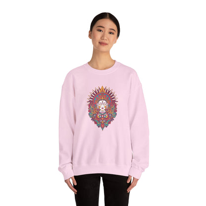 Crewneck Sweatshirt — Colorful Mandala Goddess Graphic