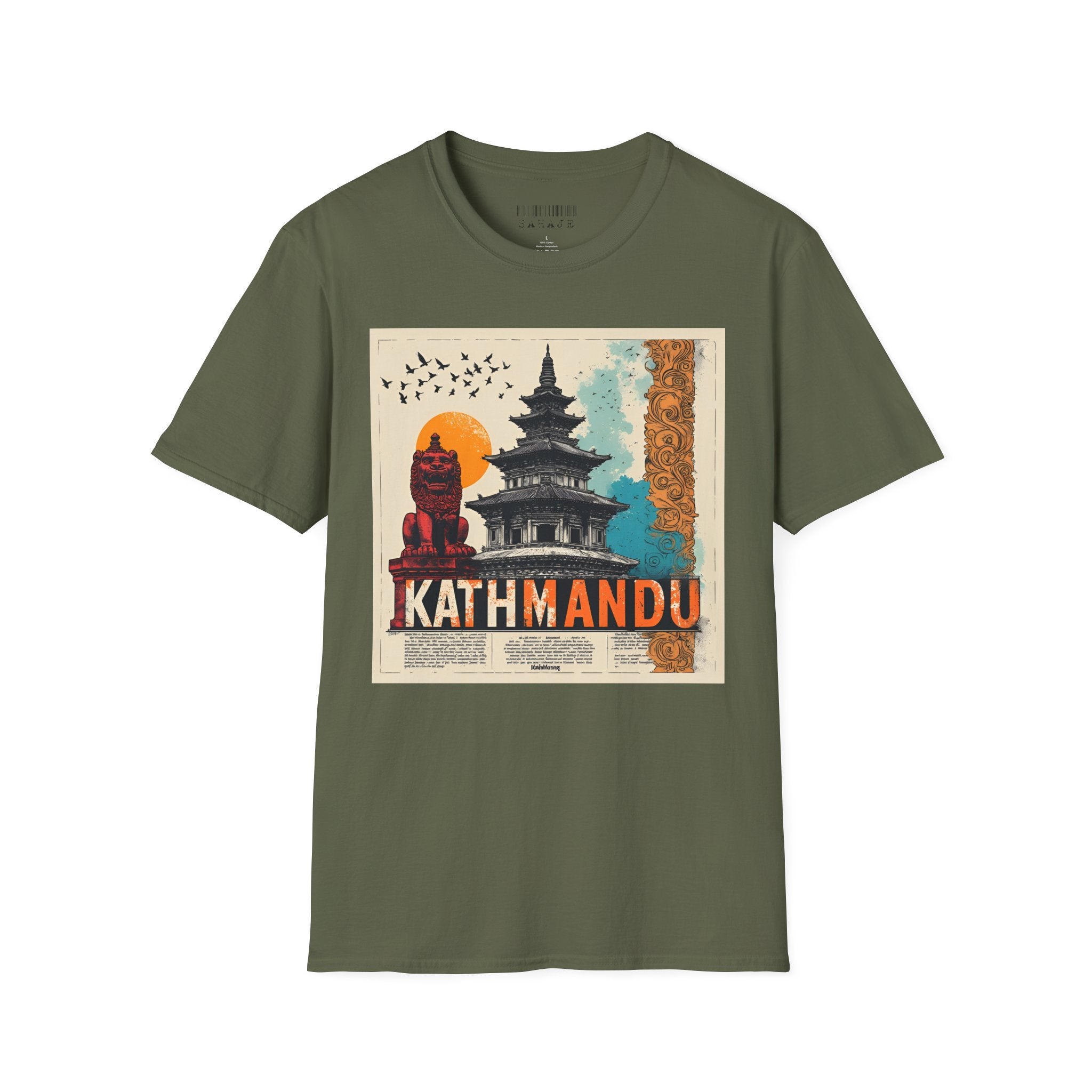Kathmandu Vintage Travel T-Shirt – Retro Nepal Skyline Graphic Tee, Cultural Tourism Design