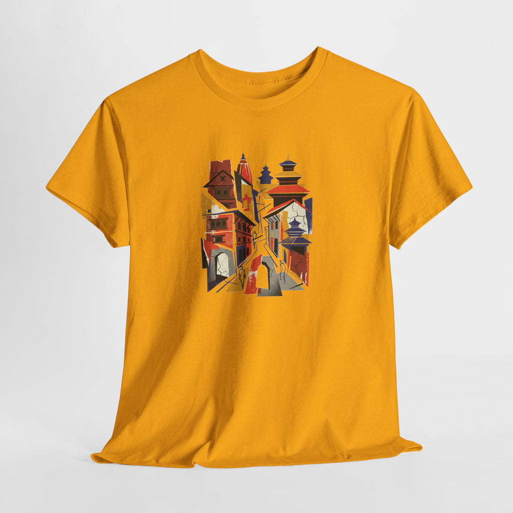 Cityscape Abstract Tee — Colorful Urban Architecture Graphic T‑Shirt