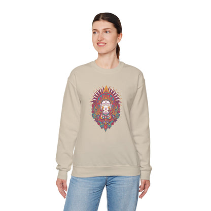 Crewneck Sweatshirt — Colorful Mandala Goddess Graphic