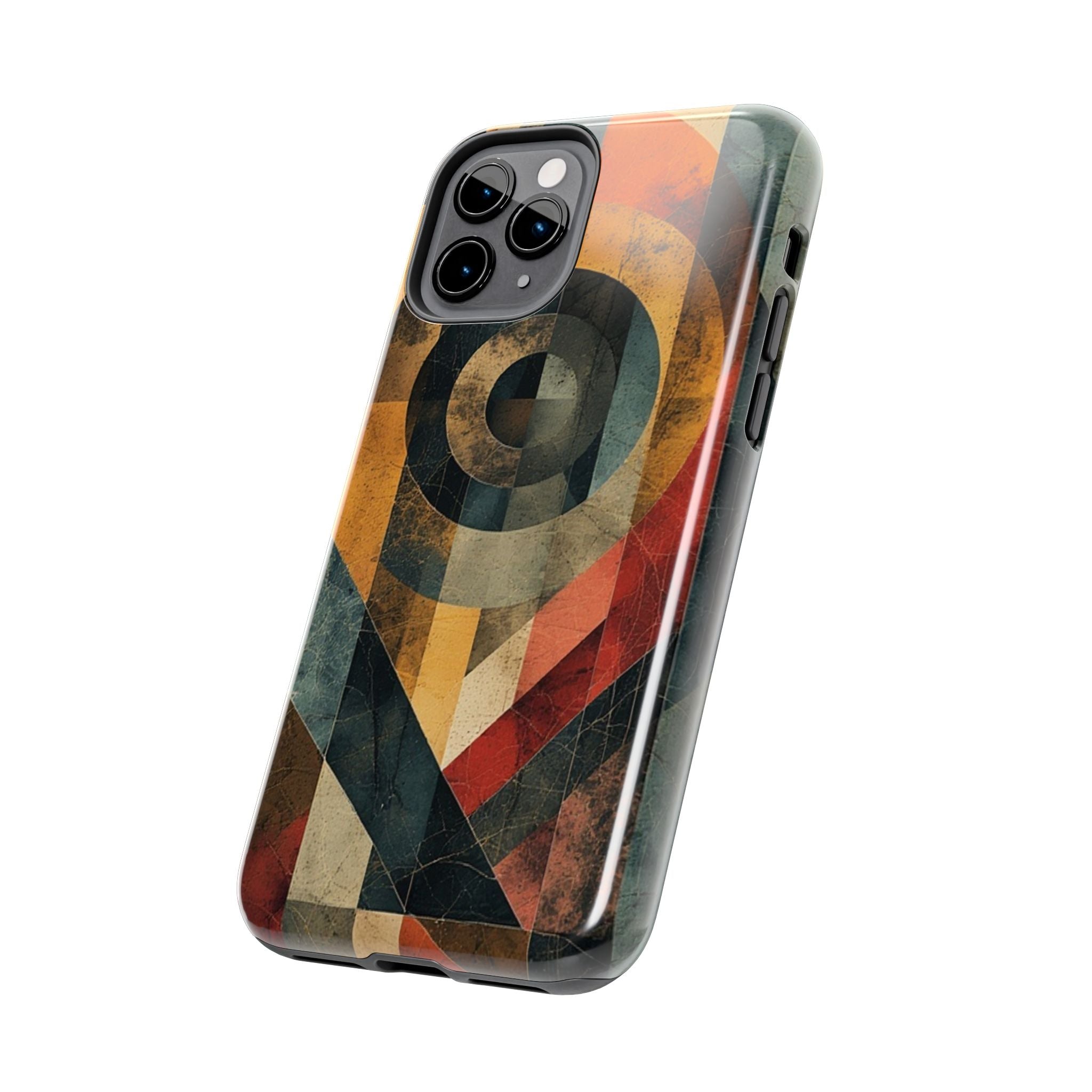 Retro Geometric Tough Phone Case — Vintage Target Circle Design