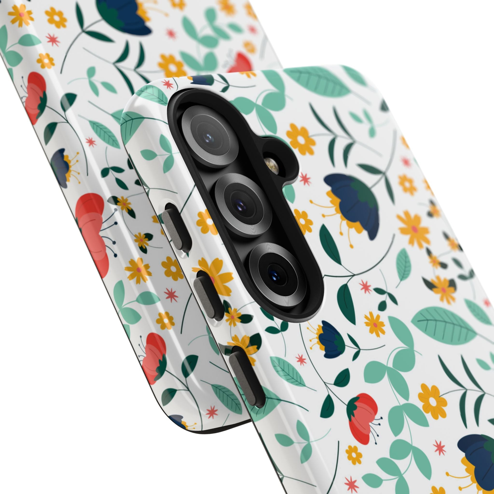 Floral Pattern Tough Phone Case — Colorful Spring Flowers Phone Cover
