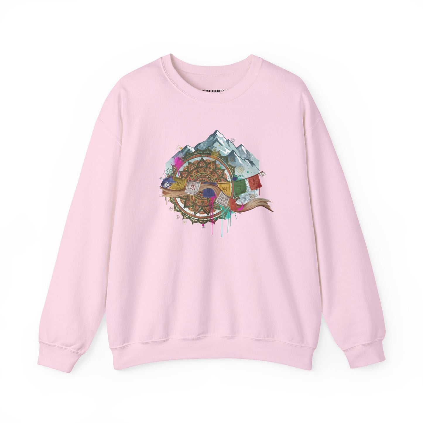 Adventure Mountain Crewneck Sweatshirt — Colorful Hiking Compass & Peaks Design