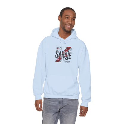 Sahaje Graphic Hoodie – Distressed Vintage Script Pullover