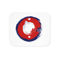 Nepal Circle Brush Sherpa Blanket — Red & Blue Mandala Fleece Throw