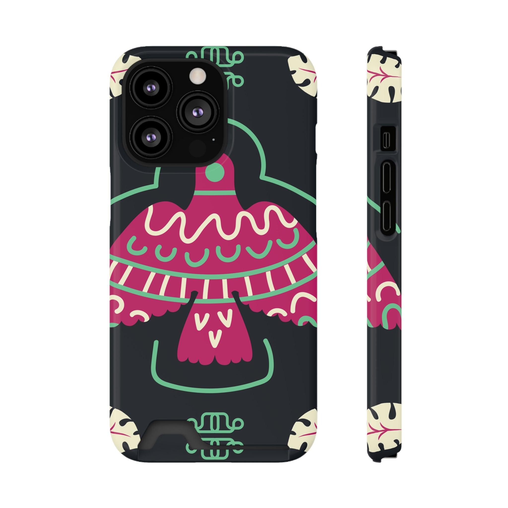 Vibrant Phone Case with Card Holder, Stylish Phone Accessory, Colorful Gift for Her, Boho Phone Cover, Trendy Mobile Case