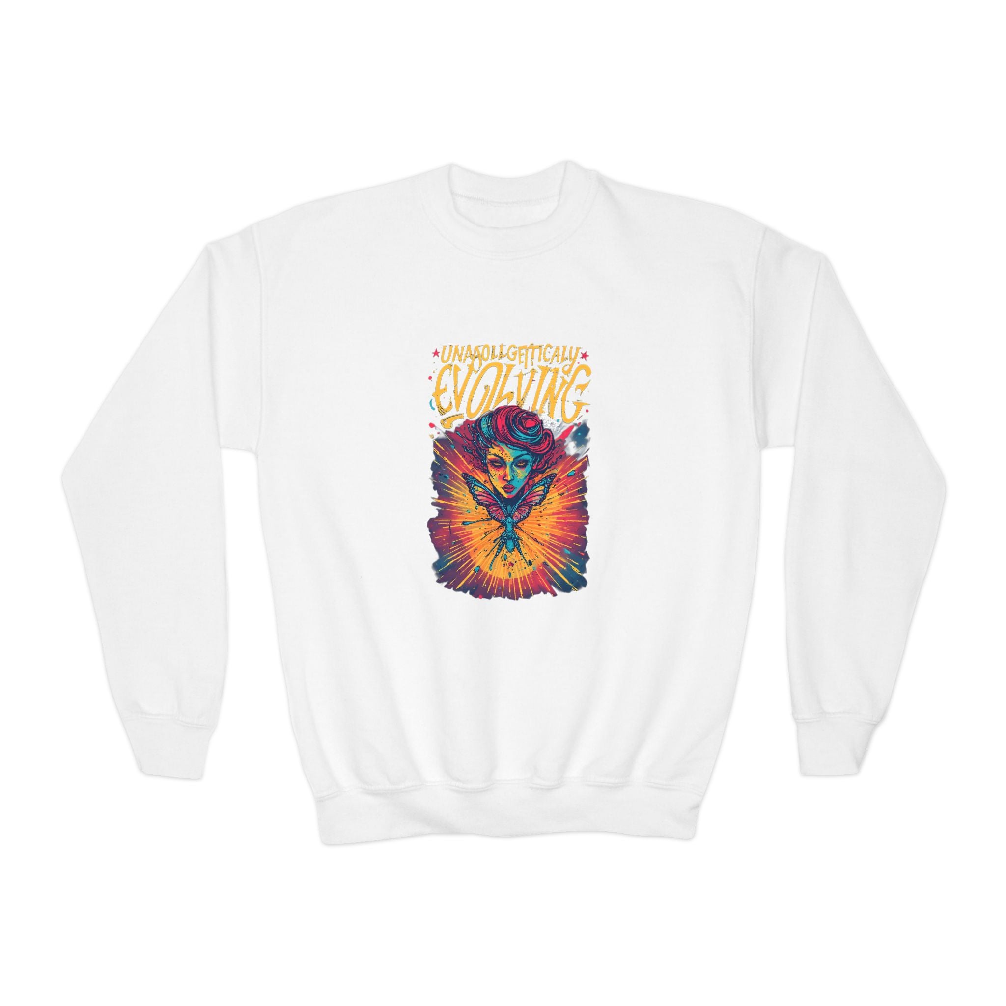 Psychedelic Evolving Skull Youth Crewneck Sweatshirt