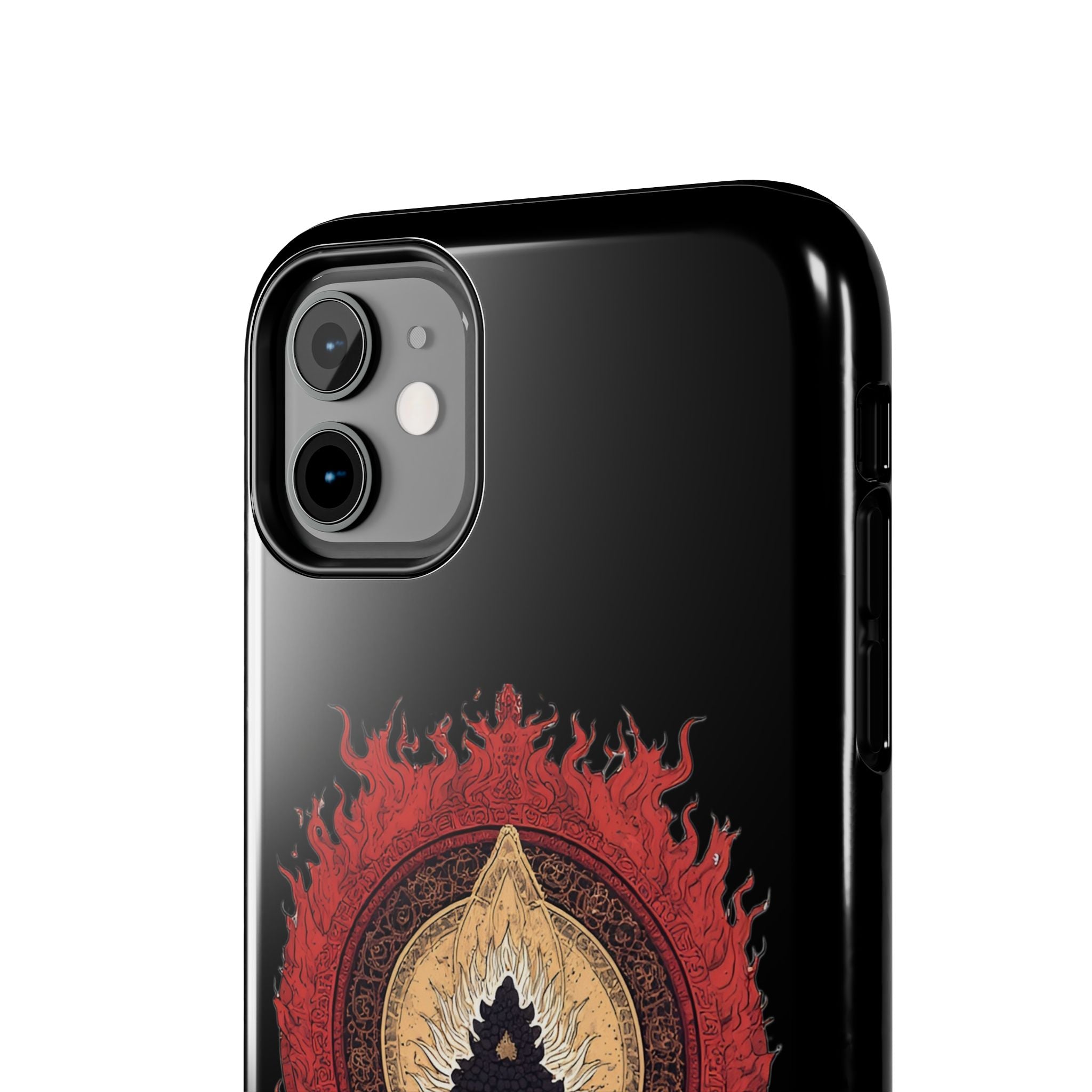 Buddha Meditation Tough Phone Case — Flame Halo Lotus Spiritual Protective Cover