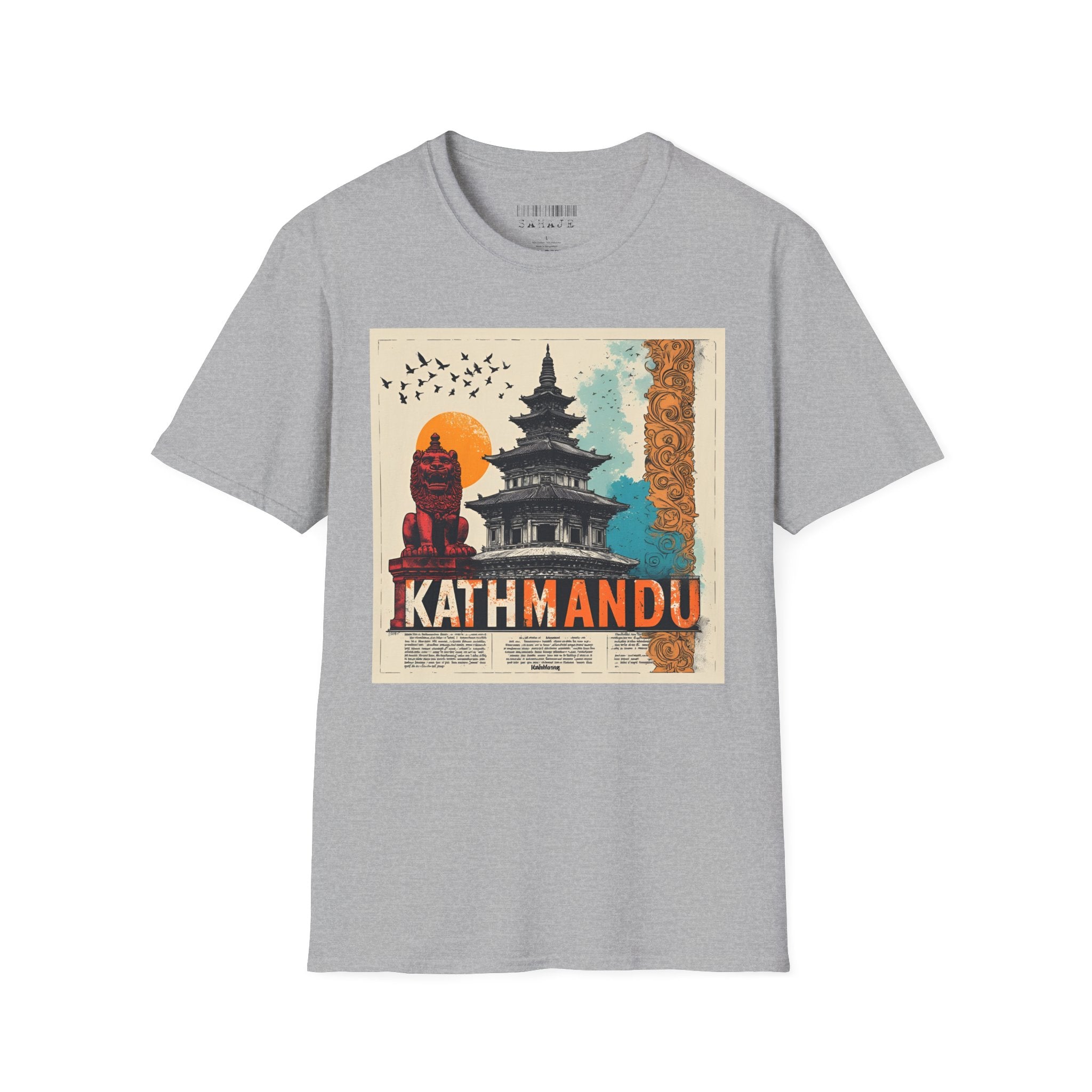 Kathmandu Vintage Travel T-Shirt – Retro Nepal Skyline Graphic Tee, Cultural Tourism Design