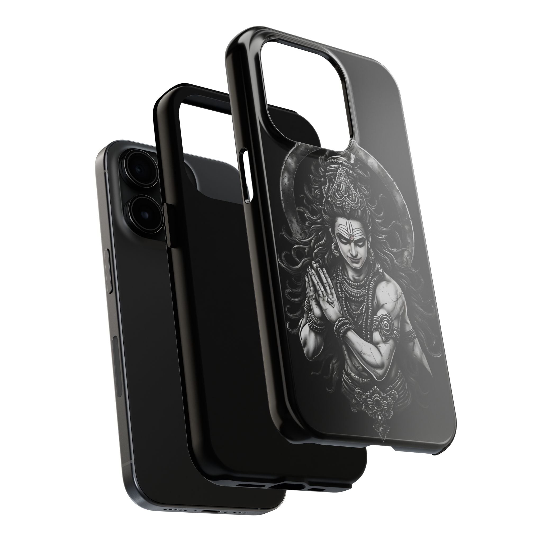 Shiva Tough Phone Case — Black Protective Hindu Deity Design