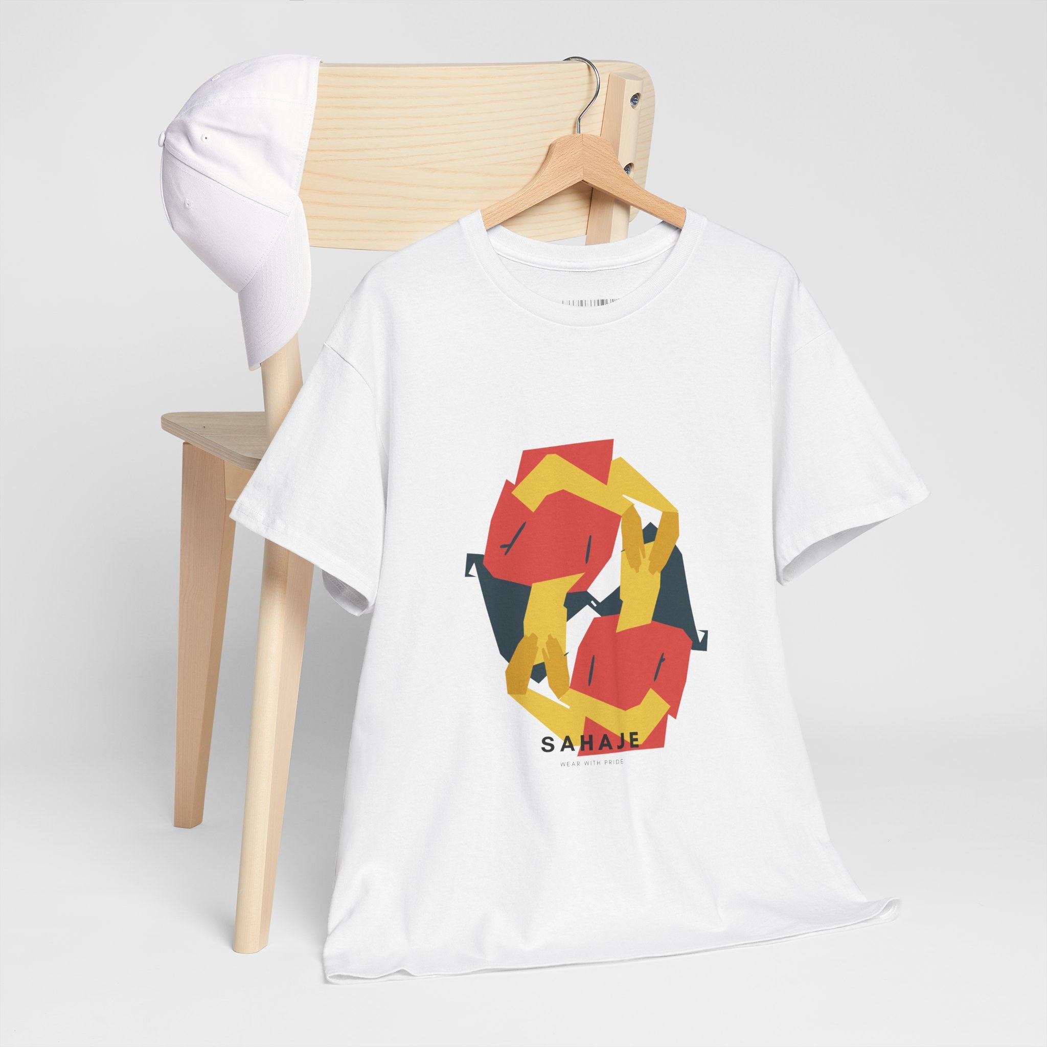 Geometric Fox Tee — Stylized Red & Yellow Fox Illustration T-Shirt