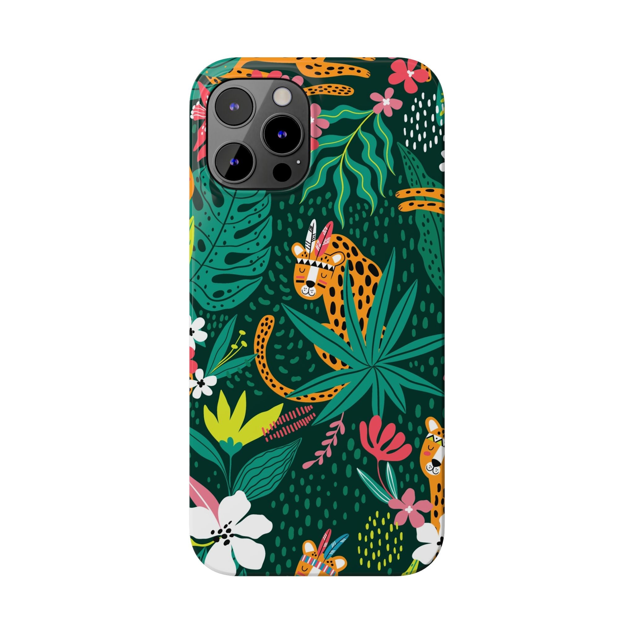 Slim Phone Case — Tropical Jungle Leopard Floral Pattern (Slim Protective Phone Cover)