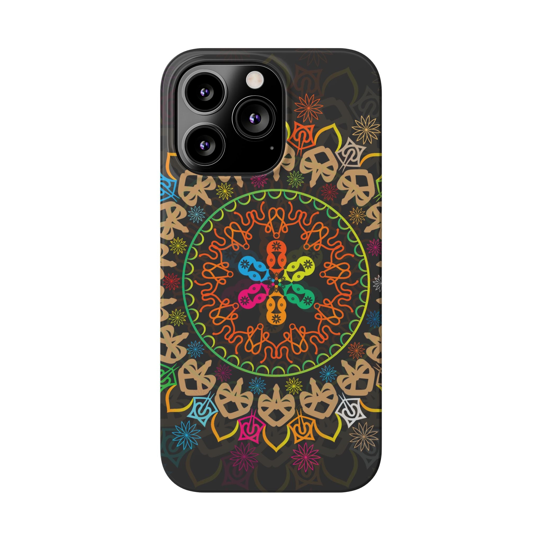 Tropical Mandala Phone Case, Colorful Slim Phone Case, Trendy Phone Cover, Artistic Gift, Eco-Friendly Phone Accessory