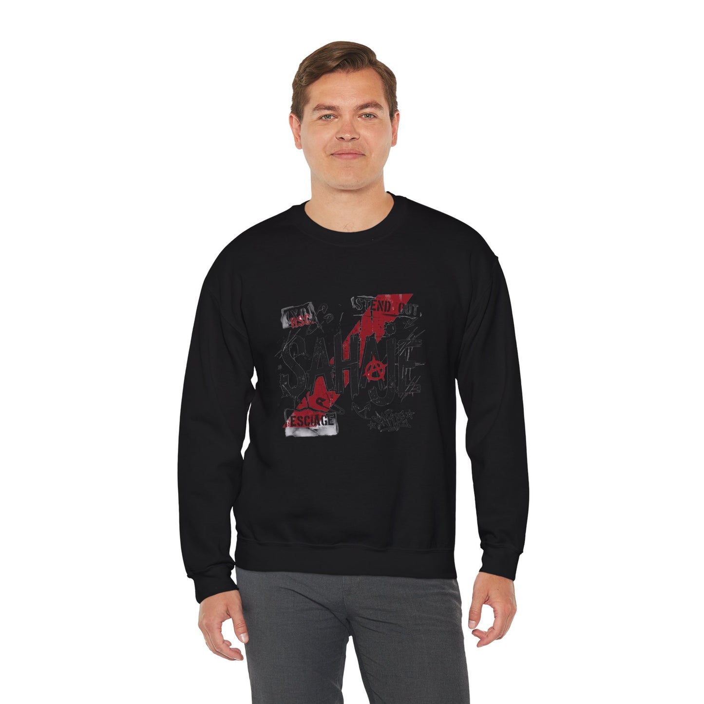 Sahaje Graphic Crewneck Sweatshirt – Streetwear Logo Pullover