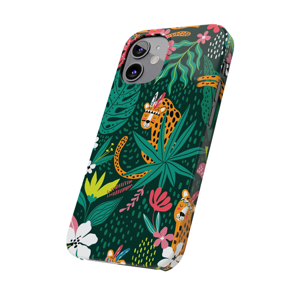 Slim Phone Case — Tropical Jungle Leopard Floral Pattern (Slim Protective Phone Cover)