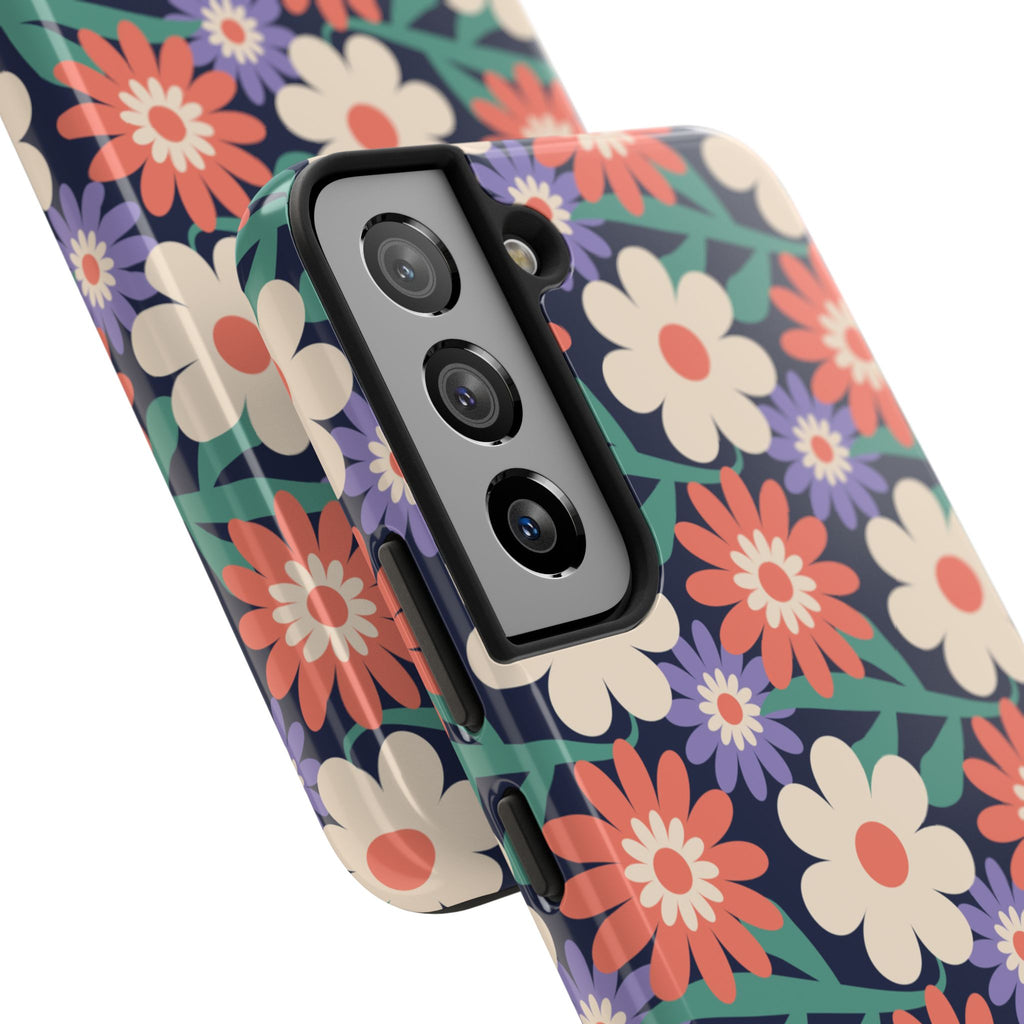 Floral Tough Phone Case — Retro Daisies Protective Phone Cover
