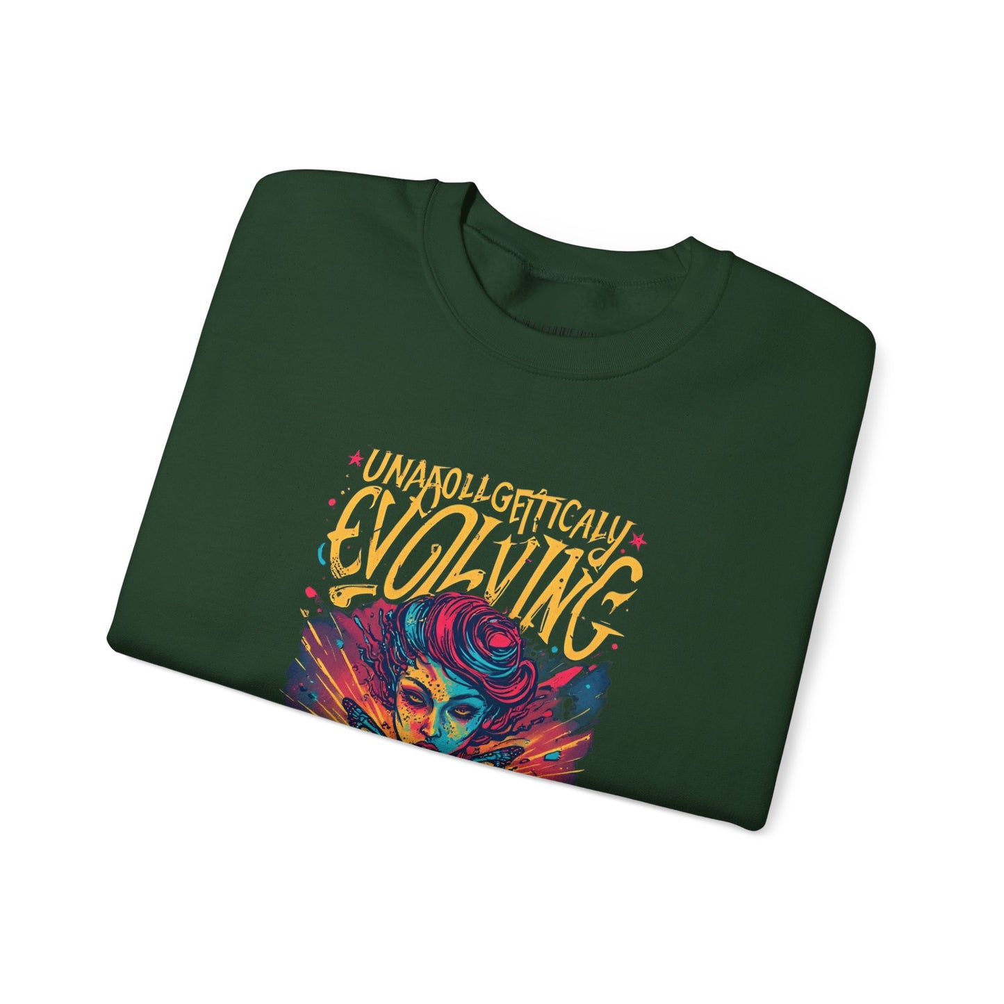 Evolving Butterfly Crewneck Sweatshirt — "Unafraid, Authentically Evolving" Inspirational Pullover