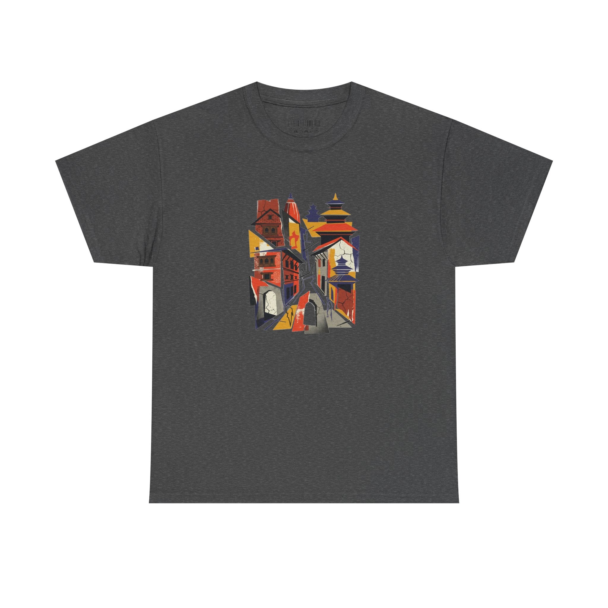 Cityscape Abstract Tee — Colorful Urban Architecture Graphic T‑Shirt
