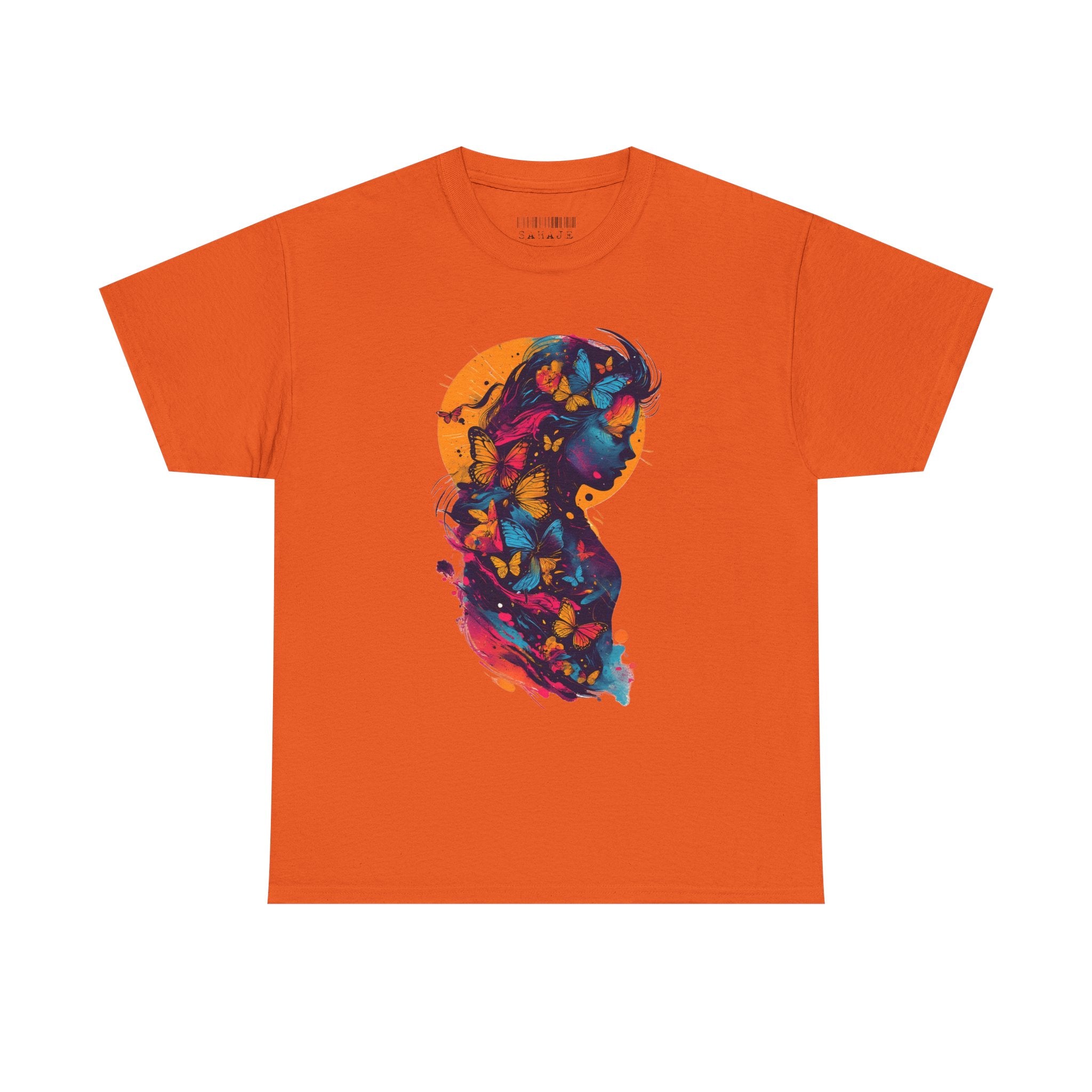 Butterfly Silhouette Graphic Tee — Colorful Maternity Profile Design