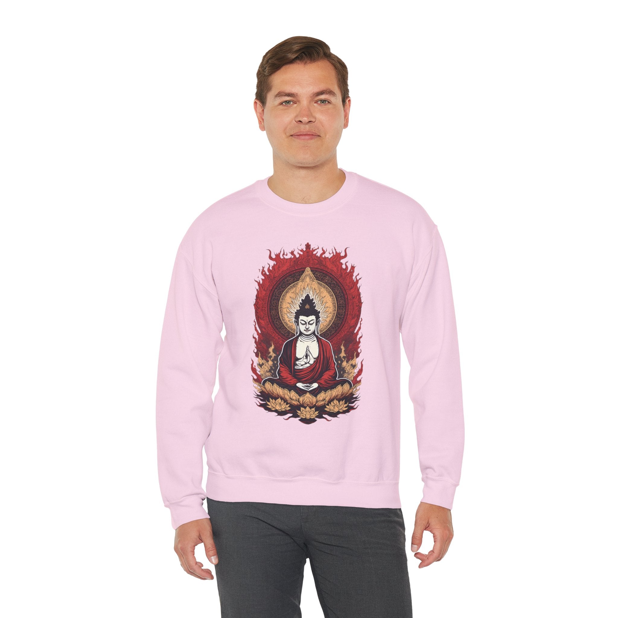 Buddha Lotus Flame Crewneck Sweatshirt