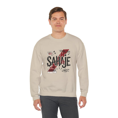 Sahaje Graphic Crewneck Sweatshirt – Streetwear Logo Pullover