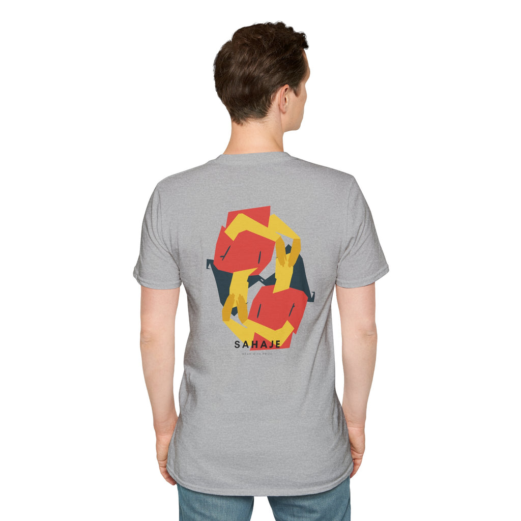 Abstract Geometric Graphic T-Shirt — 'Sahahe' Modern Art Back Print
