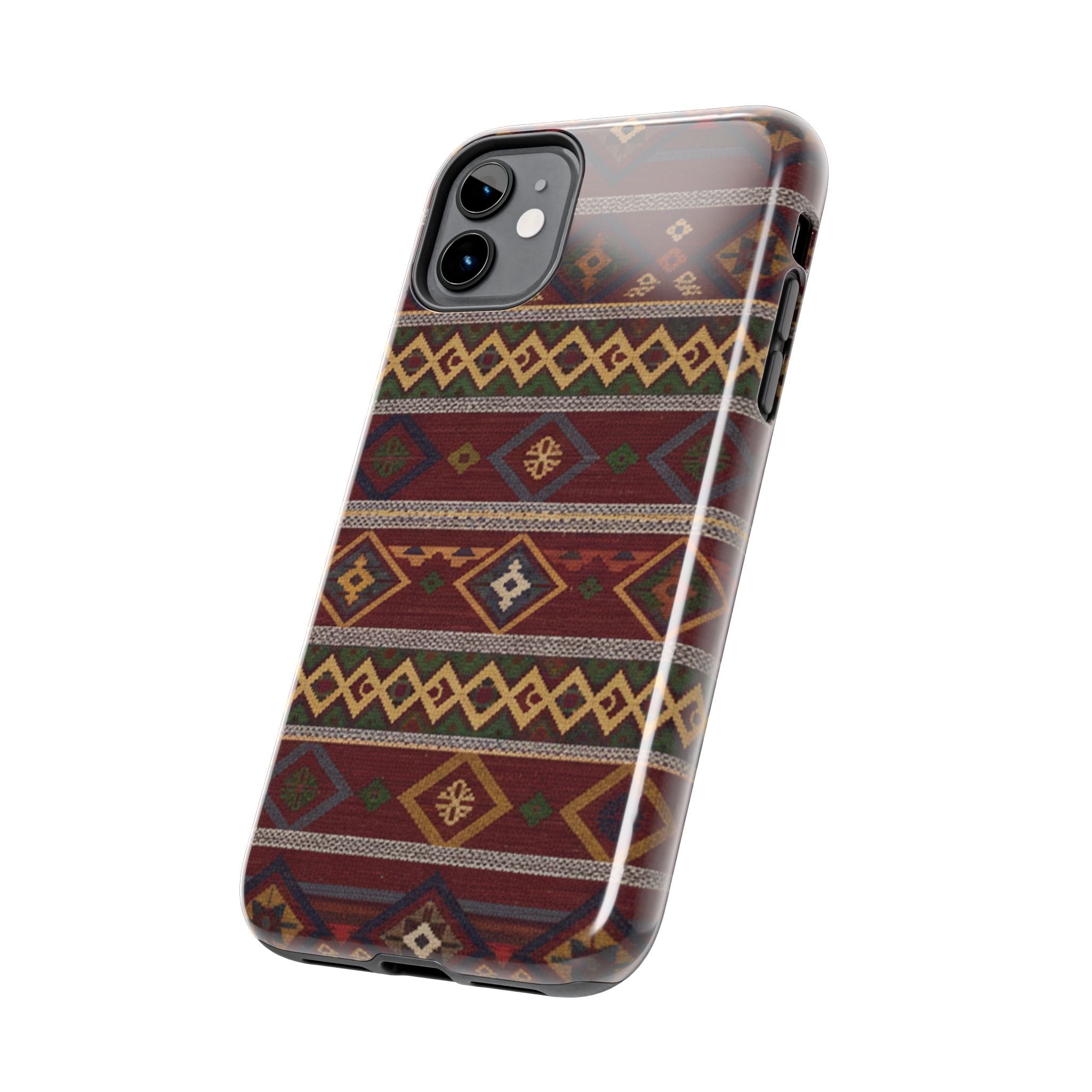 Aztec Pattern Tough Phone Case — Rustic Tribal Protective Cover