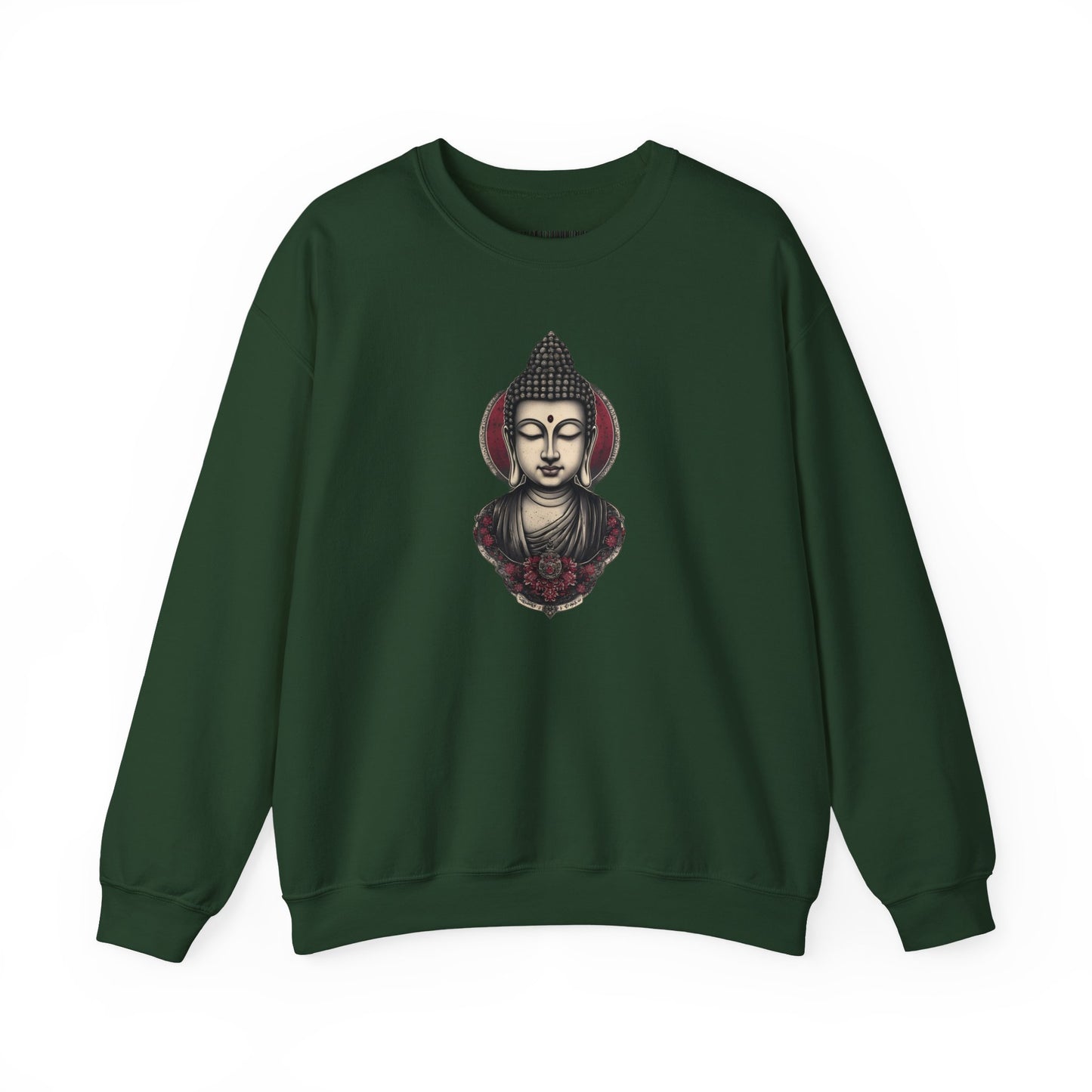 Buddha Lotus Crewneck Sweatshirt — Tranquil Meditation Graphic