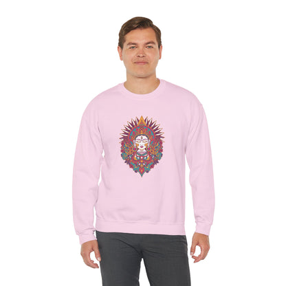 Crewneck Sweatshirt — Colorful Mandala Goddess Graphic