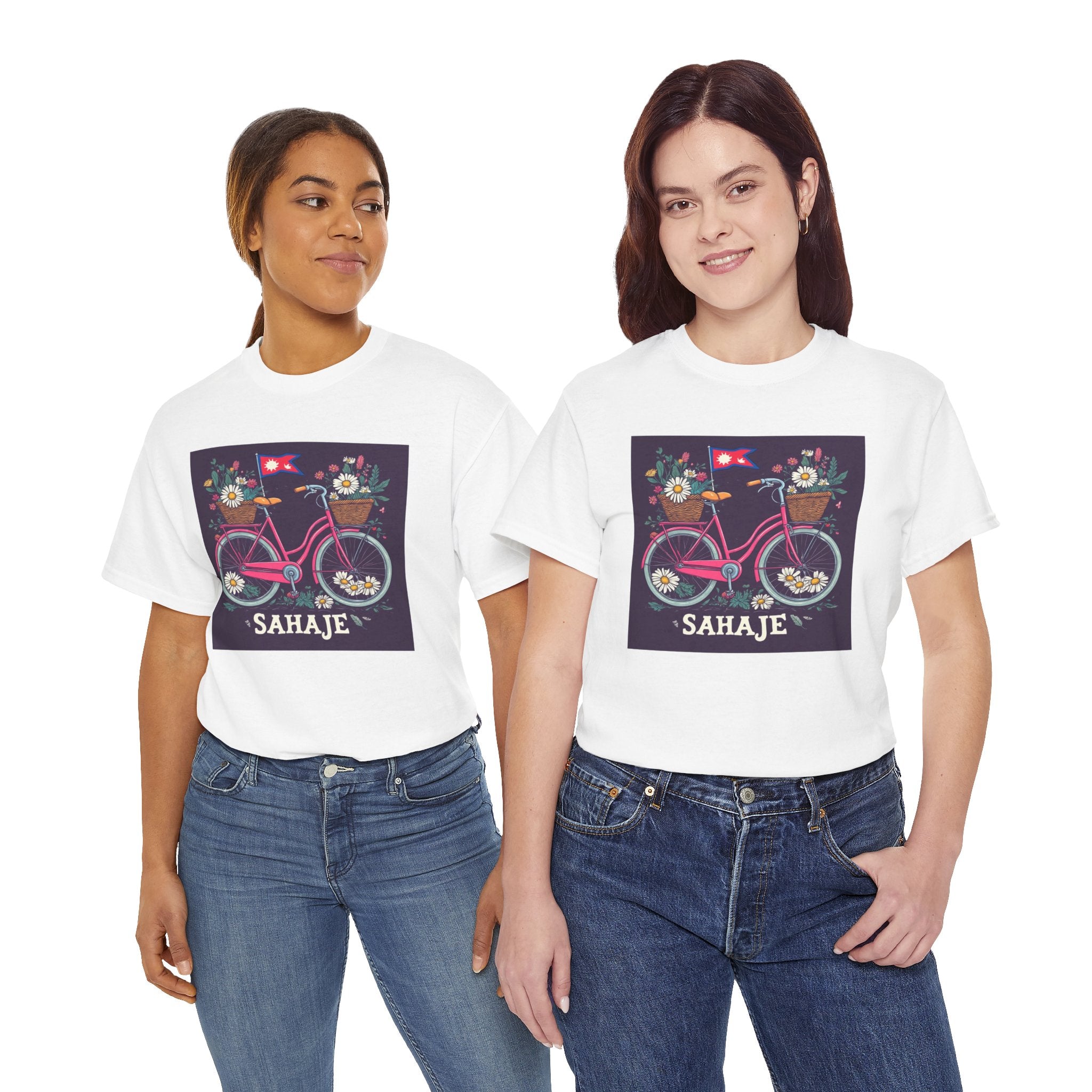 Sahaje Floral Bicycle T‑Shirt