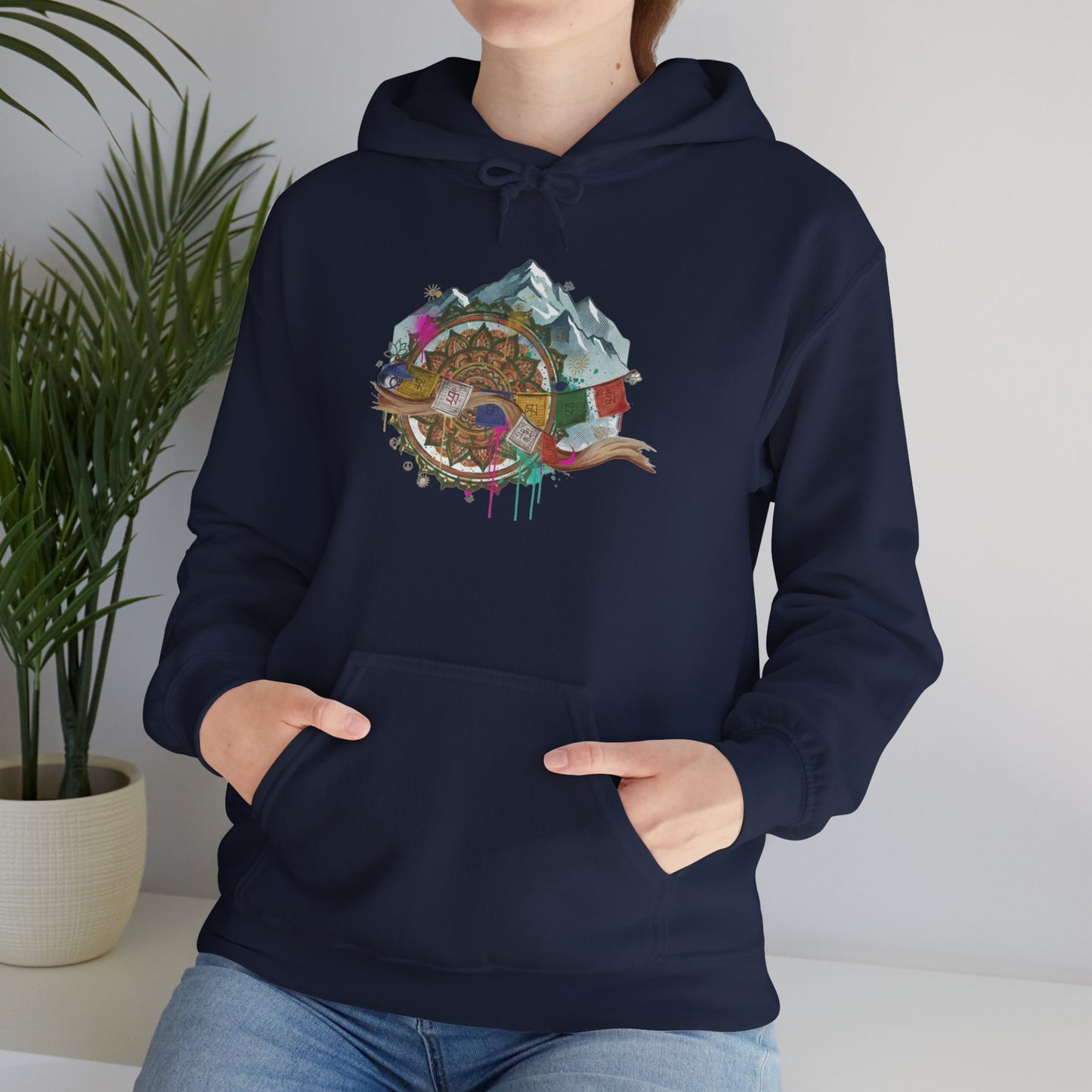 Adventure Landscape Hoodie — Cozy Mountain & Cabin Graphic Sweatshirt