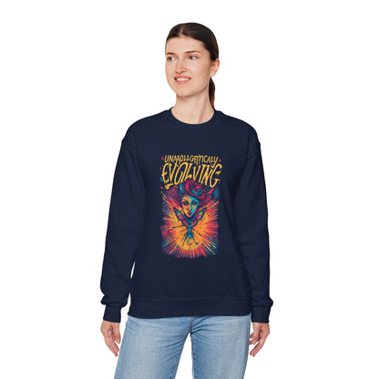 Evolving Butterfly Crewneck Sweatshirt — "Unafraid, Authentically Evolving" Inspirational Pullover
