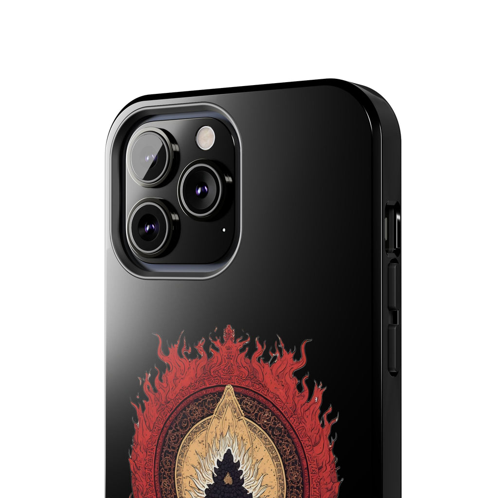 Buddha Meditation Tough Phone Case — Flame Halo Lotus Spiritual Protective Cover